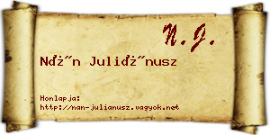 Nán Juliánusz névjegykártya
